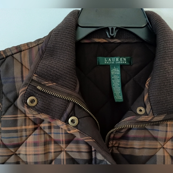Lauren Quilted Plaid Vest Ladies L - Picture 2 of 12